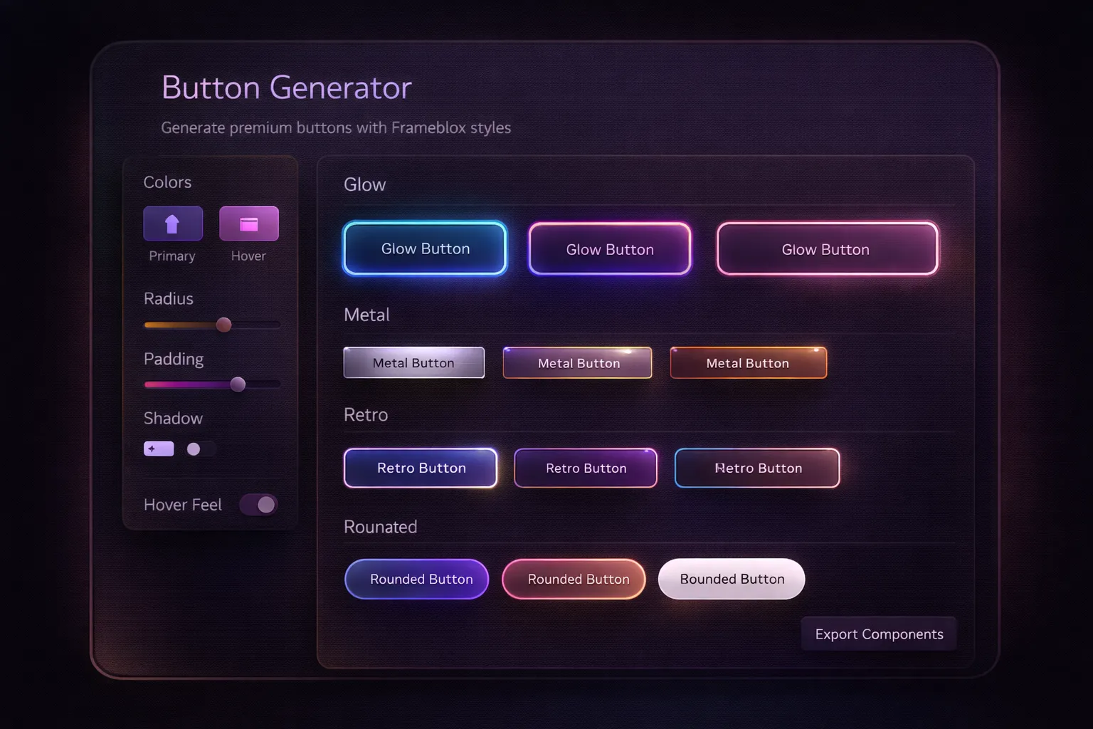 Frameblox Button Generator cover